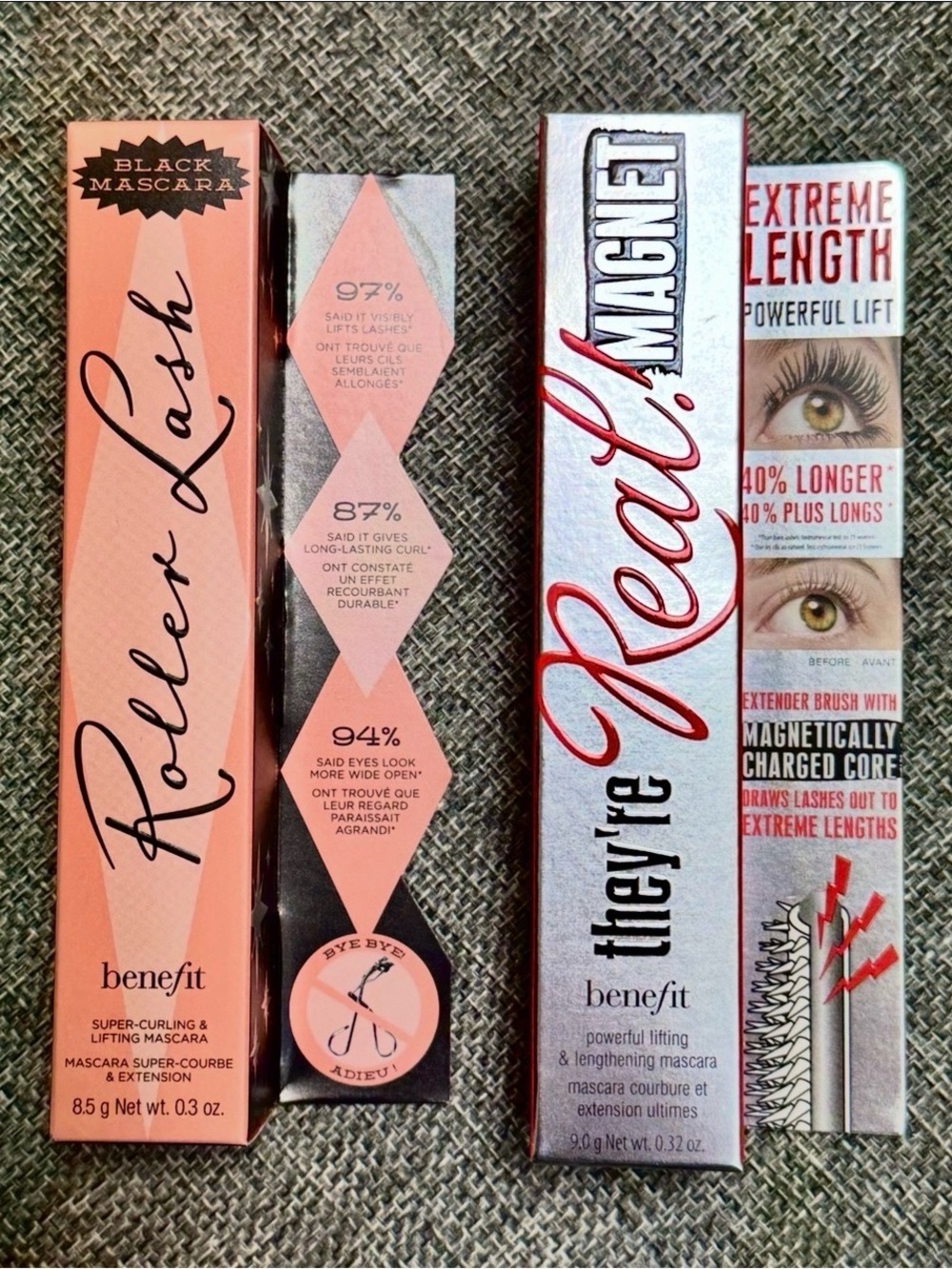 Benefit Mascara Duo — Roller Lash & They’re Real ! Mascara FULL SIZE Bundle